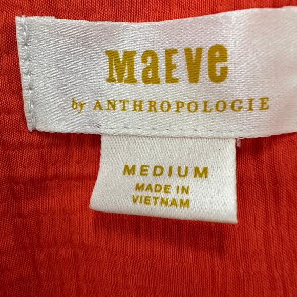 Maeve by Anthropologie NWOT Medium Orange Jacket Cinch Up Sleeves Full Zip - Picture 2 of 10